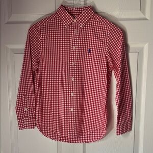 Red Checkered Button-Up Shirt new without tags